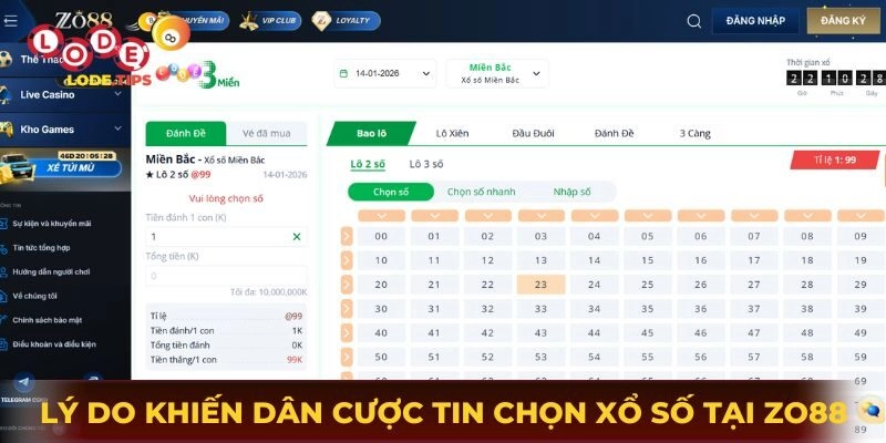 Lý do khiến dân cược tin chọn xổ số tại Zo88